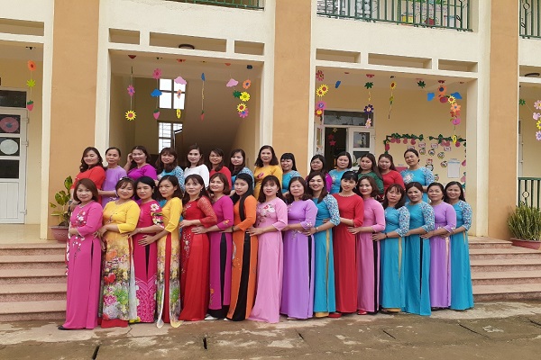 C&amp;aacute;n bộ Gi&amp;aacute;o vi&amp;ecirc;n trường Mầm non Mỹ T&amp;acirc;n trong ng&amp;agrave;y khai giảng năm học mới 2019