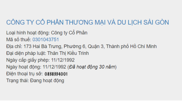 Nợ thuế hàng chục tỷ, Công ty CP Thương mại và Du lịch Sài Gòn bị cưỡng chế