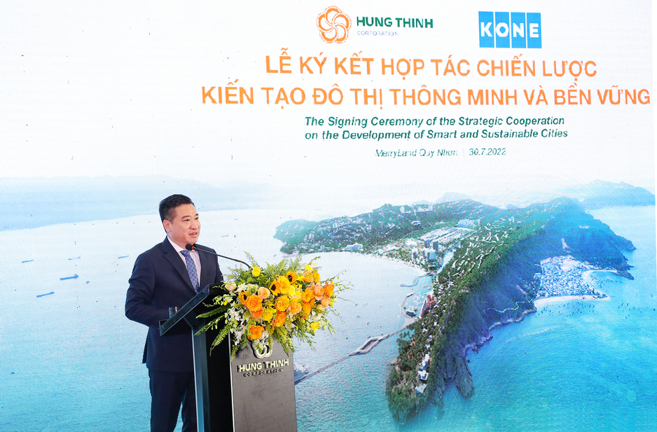 &amp;Ocirc;ng Nguyễn Đ&amp;igrave;nh Trung &amp;ndash; Chủ tịch Tập đo&amp;agrave;n Hưng Thịnh ph&amp;aacute;t biểu tại sự kiện
