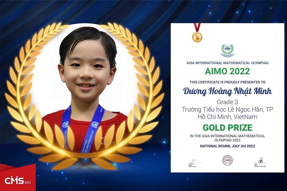 Em Dương Ho&amp;agrave;ng Nhật Anh l&amp;agrave; học sinh của CMS Edu xuất sắc gi&amp;agrave;nh huy chương V&amp;agrave;ng tại V&amp;ograve;ng 2 đấu trường To&amp;aacute;n học AIMO 2022