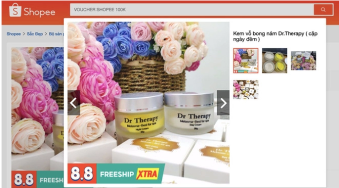 Shopee b&amp;aacute;n mỹ phẩm Dr Therapy Melasma chứa chất cấm