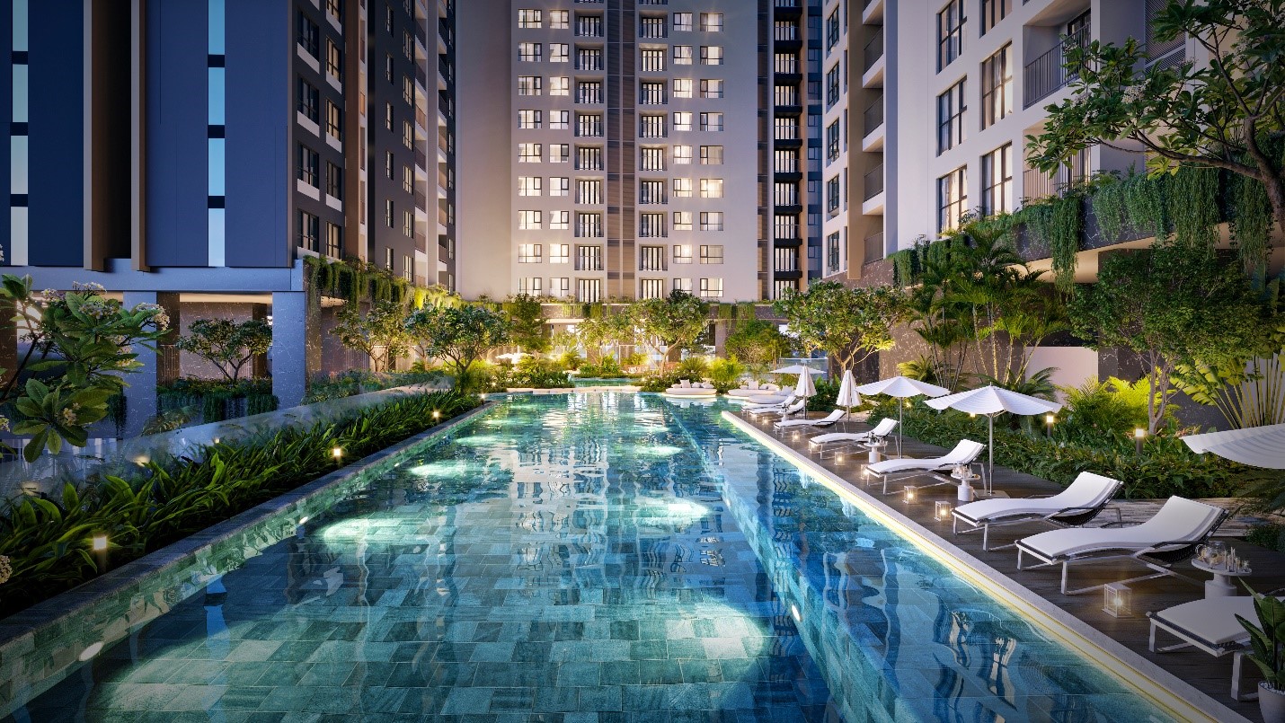 Tạm xa bốn bức tường k&amp;iacute;n với những chiếc điều h&amp;ograve;a c&amp;ocirc;ng nghiệp, hồ bơi rộng lớn giữa kh&amp;ocirc;ng gian xanh l&amp;agrave; chốn nghỉ dưỡng ho&amp;agrave;n hảo cả ng&amp;agrave;y lẫn đ&amp;ecirc;m, thu trọn mọi cảnh vật lấp l&amp;aacute;nh v&amp;agrave;o tầm mắt