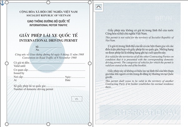 Mẫu Giấy ph&amp;eacute;p l&amp;aacute;i xe quốc tế do Việt Nam cấp (Ban h&amp;agrave;nh k&amp;egrave;m theo Th&amp;ocirc;ng tư số 29/2015/TT-BGTVT  ng&amp;agrave;y 06 th&amp;aacute;ng 7 năm 2015 của Bộ trưởng Bộ Giao th&amp;ocirc;ng vận tải)