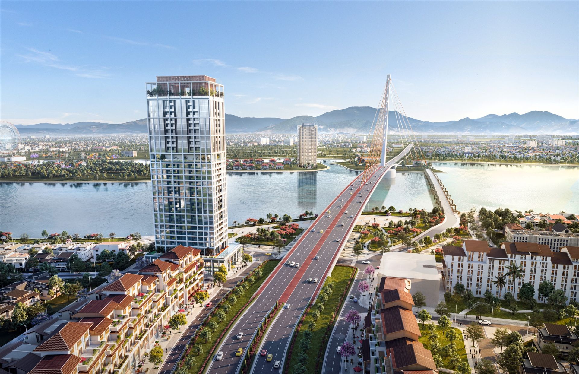 Kề cận s&amp;ocirc;ng H&amp;agrave;n, t&amp;ograve;a P2 của The Panoma mang tới tầm nh&amp;igrave;n &amp;ldquo;S&amp;ocirc;ng trong tầm tay &amp;ndash; Biển trong tầm nh&amp;igrave;n&amp;rdquo; hiếm c&amp;oacute;. Ảnh phối cảnh minh họa
