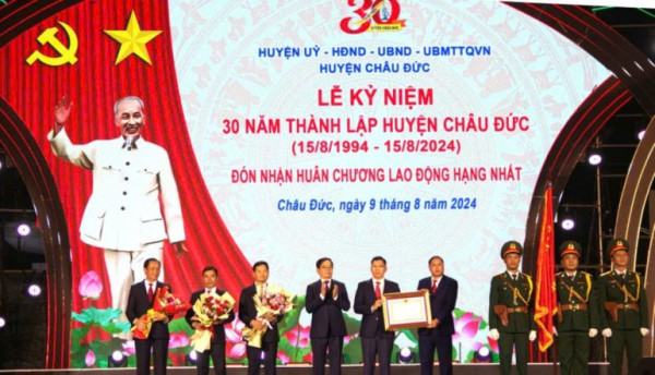 Huyện Châu Đức (Bà Rịa- Vũng Tàu): Hiện thực hóa khát vọng vươn lên mạnh mẽ của vùng đất giàu truyền thống cách mạng