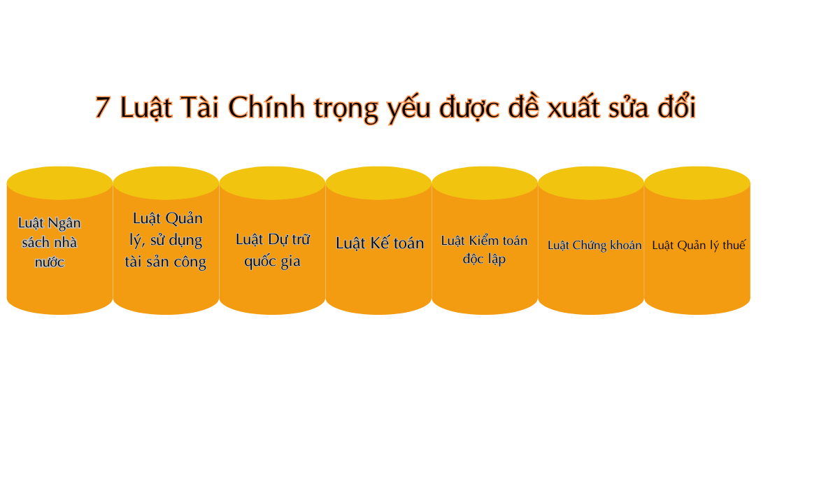 7 luật t&amp;agrave;i ch&amp;iacute;nh trọng yếu được đề xuất sửa đổi. (Ảnh: Đồ họa Trần T&amp;ugrave;ng - DNHN)