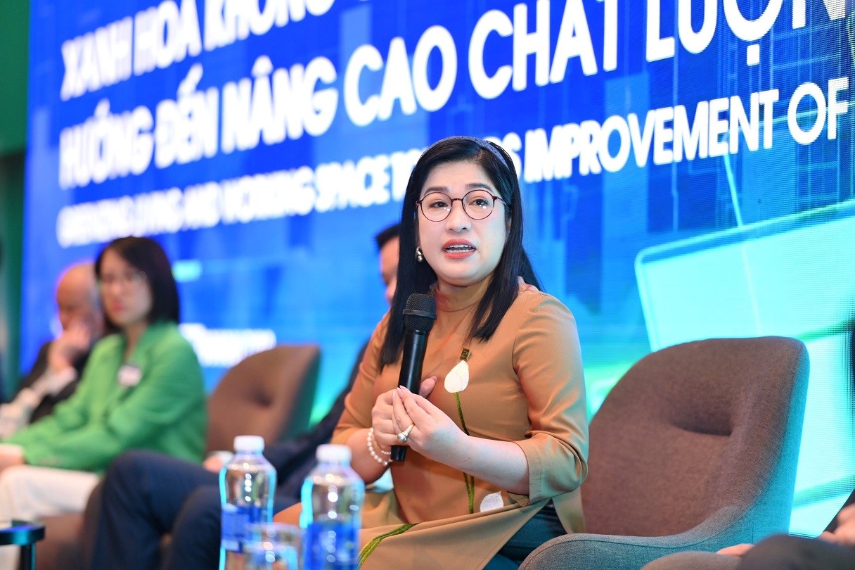 CEO Lưu Thị Thanh Mẫu chia sẻ quan điểm v&amp;agrave; chiến lược xanh h&amp;oacute;a của doanh nghiệp tại sự kiện Tuần lễ CTX Việt Nam 2023