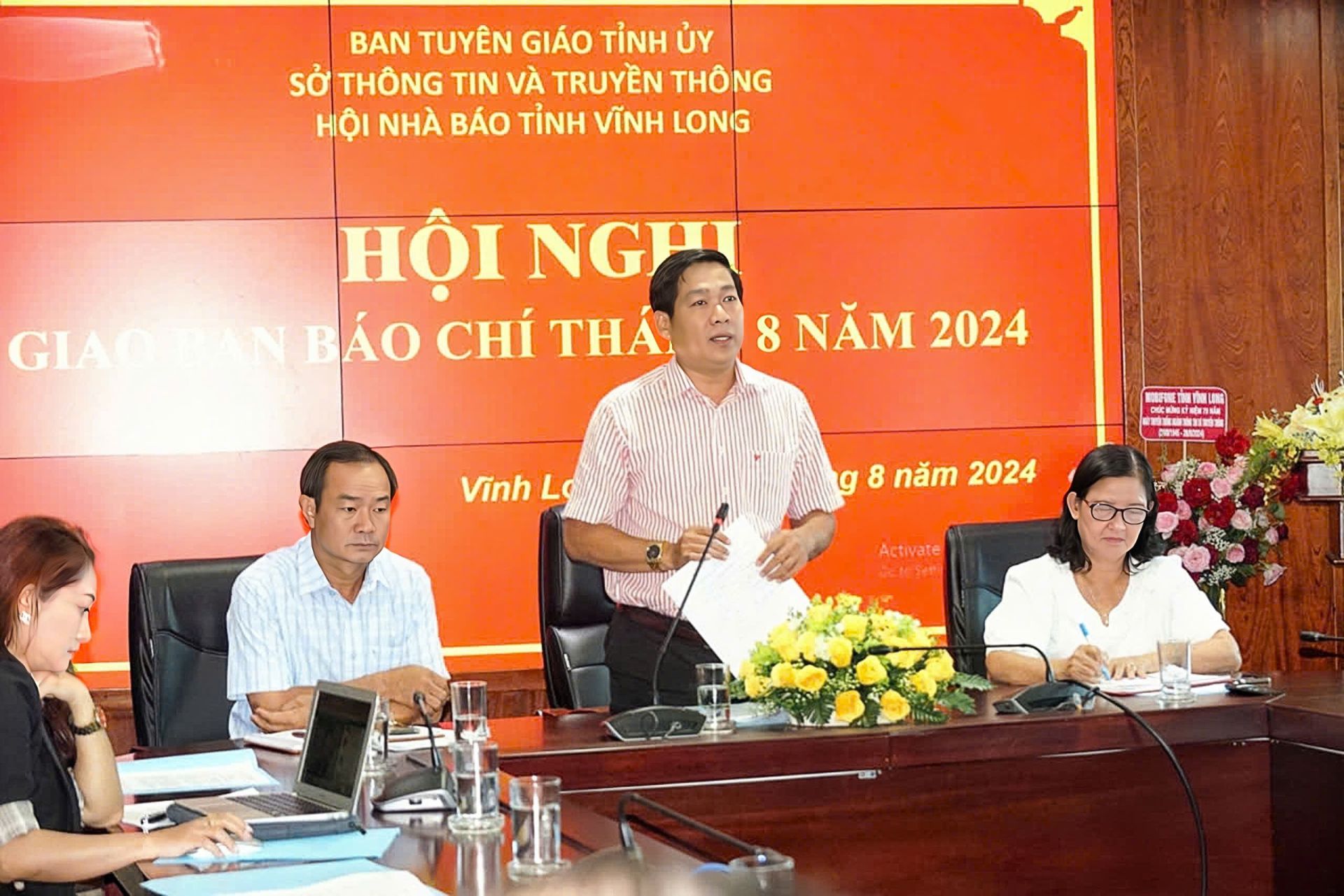 Hội nghị giao ban b&amp;aacute;o ch&amp;iacute; th&amp;aacute;ngg 8/2024 tỉnh Vĩnh Long