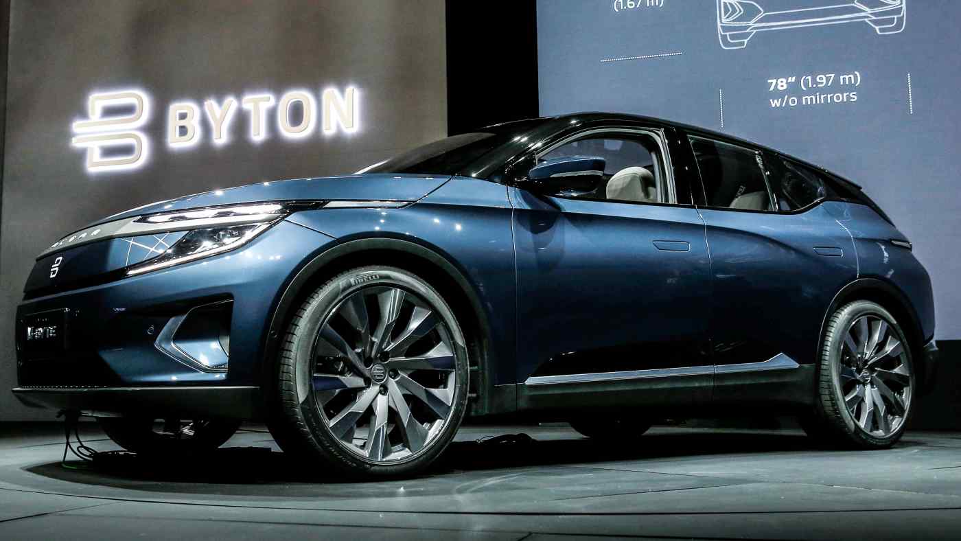Chiếc SUV chạy điện to&amp;agrave;n phần Byton M-Byte: C&amp;ocirc;ng ty khởi nghiệp EV của Trung Quốc đ&amp;atilde; hy vọng tận dụng chuy&amp;ecirc;n m&amp;ocirc;n về chuỗi cung ứng của Foxconn để đưa c&amp;aacute;c kế hoạch sản xuất của m&amp;igrave;nh đi đ&amp;uacute;ng hướng. &amp;copy; Reuters