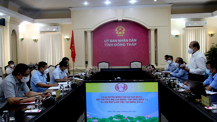&amp;Ocirc;ng Đo&amp;agrave;n Tấn Bửu ph&amp;aacute;t biểu tại buổi tiếp Đo&amp;agrave;n Bộ Lao động - Thương binh v&amp;agrave; X&amp;atilde; hội