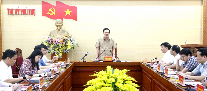 B&amp;iacute; thư Tỉnh ủy Ph&amp;uacute; Thọ- B&amp;ugrave;i Minh Ch&amp;acirc;u ph&amp;aacute;t biểu chỉ đạo tại buổi gi&amp;aacute;m s&amp;aacute;t