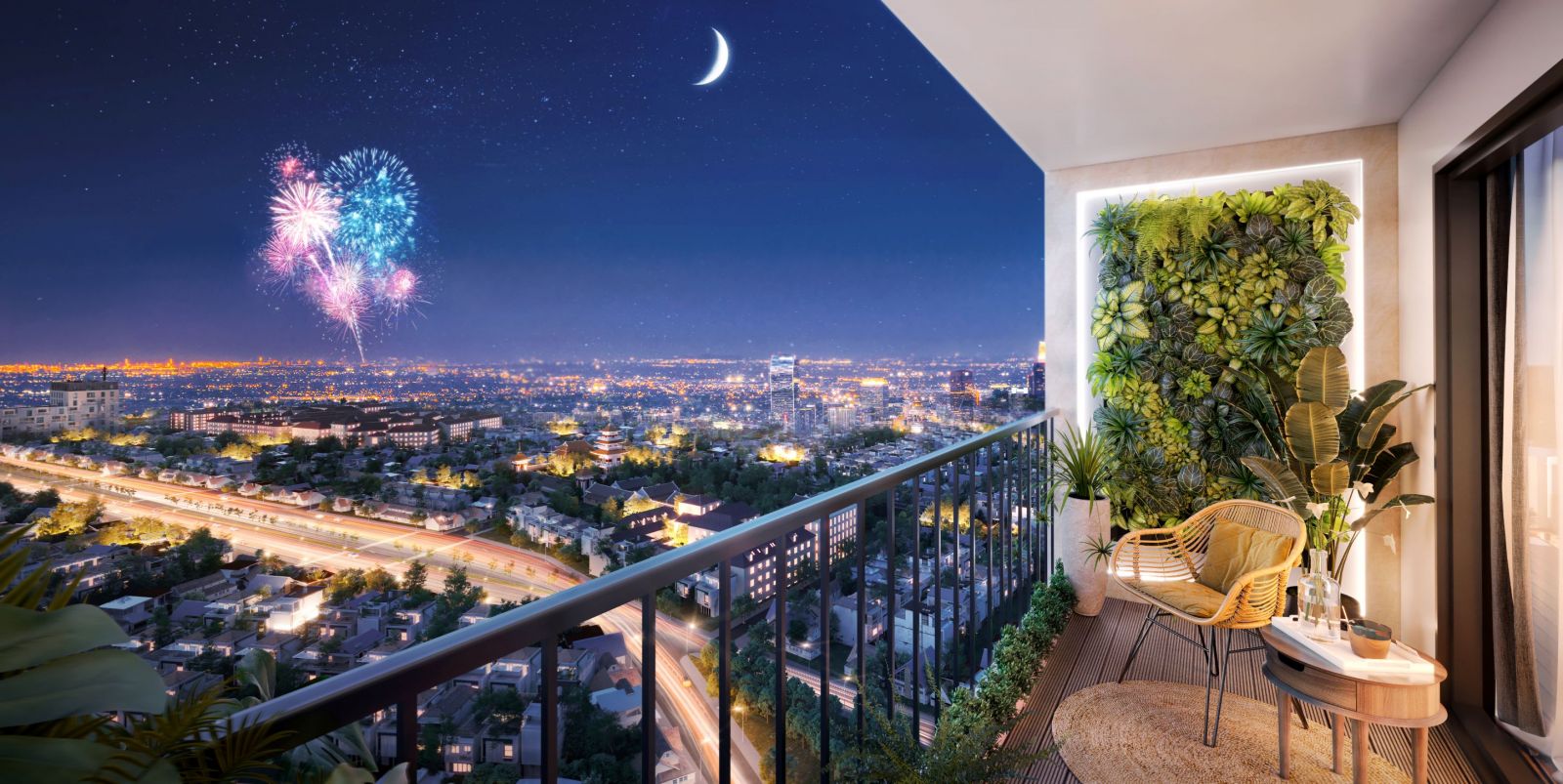 Kh&amp;ocirc;ng gian tại ban c&amp;ocirc;ng căn hộ Moonlight Centre Point với thiết kế tối ưu gi&amp;uacute;p đ&amp;oacute;n kh&amp;iacute; trời tự nhi&amp;ecirc;n tốt cho sức khoẻ cư d&amp;acirc;n. Ảnh: Hưng Thịnh Land