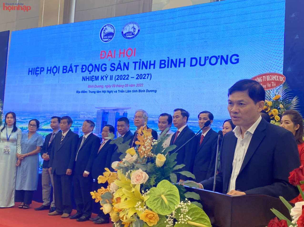 &amp;ocirc;ng Giang Quốc Dũng, t&amp;acirc;n Chủ tịch Hiệp hội BĐS B&amp;igrave;nh Dương ph&amp;aacute;t biểu nhiệm kỳ 2022-2027