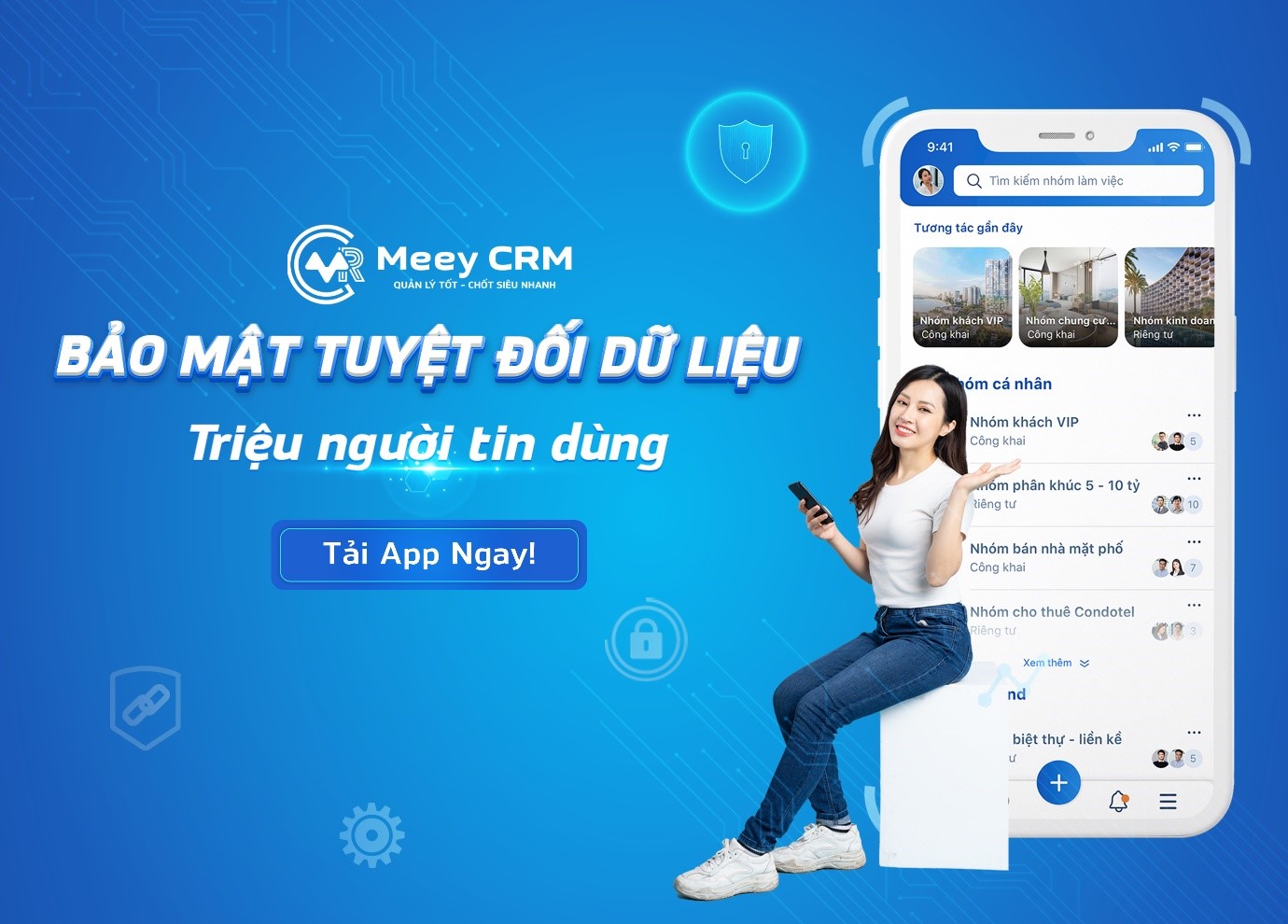 Ứng dụng Meey CRM được nhiều doanh nghiệp bất động sản lựa chọn bởi yếu tố bảo mật dữ liệu kh&amp;aacute;ch h&amp;agrave;ng