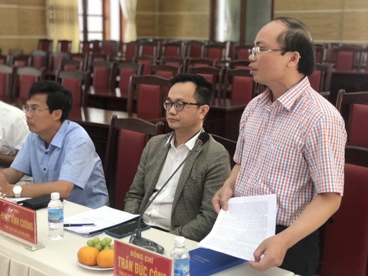 &amp;Ocirc;ng Trần Đức C&amp;ocirc;ng - Chủ tịch UBND huyện Di Linh ph&amp;aacute;t biểu tại Hội nghị.