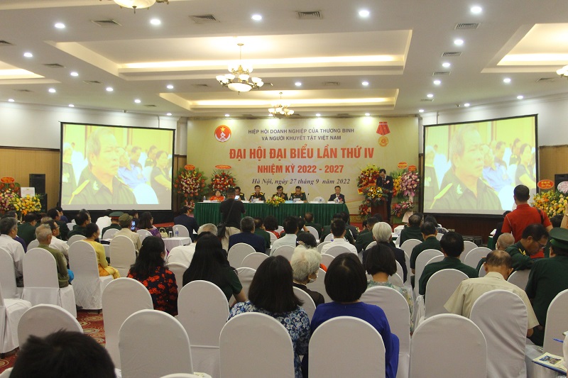 Đại hội đại biểu lần thứ IV Hiệp hội Doanh nghiệp của thương binh v&amp;agrave; người khuyết tật Việt Nam nhiệm kỳ 2022-2027 đ&amp;atilde; diễn ra trang trọng tốt đẹp.