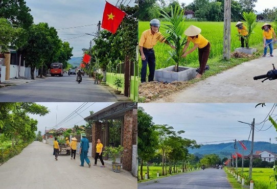 Nh&amp;acirc;n d&amp;acirc;n x&amp;atilde; Thịnh Sơn t&amp;iacute;ch cực x&amp;acirc;y dựng đường hoa, đường cờ