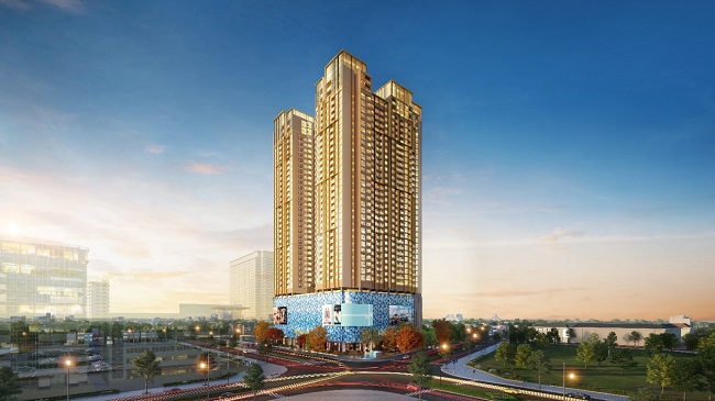 Tổ hợp căn hộ cao cấp The Diamond Residence như một &amp;ldquo;vi&amp;ecirc;n kim cương xanh&amp;rdquo; tọa lạc tại ng&amp;atilde; tư L&amp;ecirc; Văn Lương &amp;ndash; Ho&amp;agrave;ng Đạo Th&amp;uacute;y.