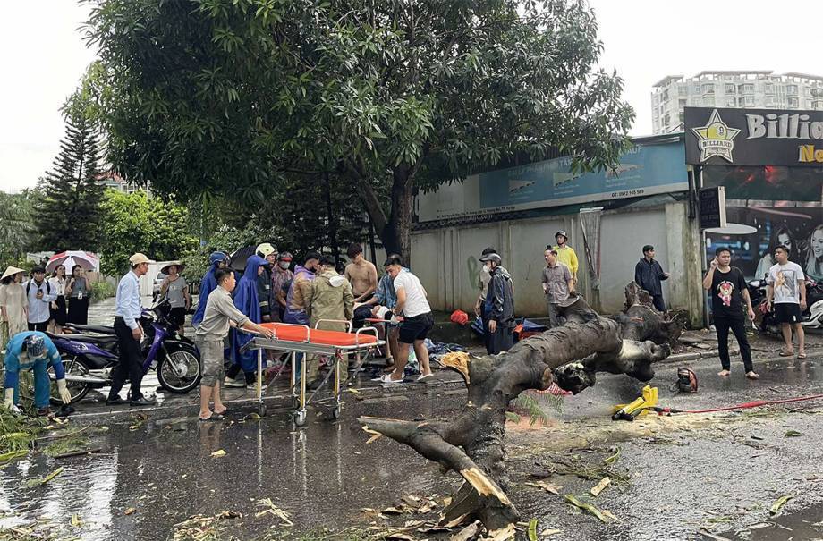 Ảnh hưởng của b&amp;atilde;o số 3 đ&amp;atilde; l&amp;agrave;m c&amp;acirc;y xanh g&amp;atilde;y đổ, thiệt hại t&amp;iacute;nh mạng người d&amp;acirc;n H&amp;agrave; Nội