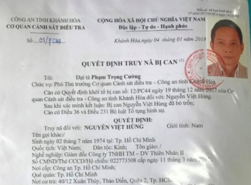 Truy tìm chủ đầu tư dự án Ocean View Nha Trang theo lệnh truy nã