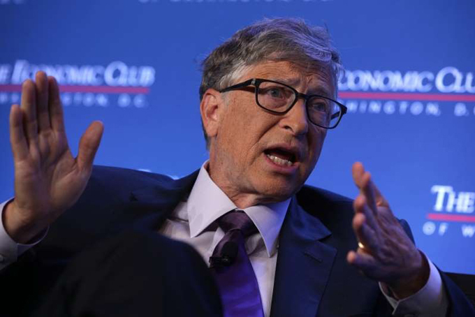 Tỷ ph&amp;amp;uacute; Bill Gates n&amp;amp;oacute;i về t&amp;amp;aacute;c hại của biến đổi kh&amp;amp;iacute; hậu tại hội nghị Economic Club of Washington v&amp;amp;agrave;o th&amp;amp;aacute;ng vừa 7 qua tại&amp;amp;nbsp;Washington. Ảnh: Msn.&amp;amp;nbsp;