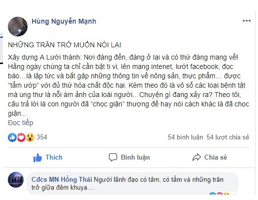 Cộng đồng mạng - Chủ tịch huyện ngh&amp;egrave;o l&amp;ecirc;n Facebook trăn trở về một &amp;ldquo;nơi c&amp;oacute; thứ mang về&amp;rdquo; (H&amp;igrave;nh 2).