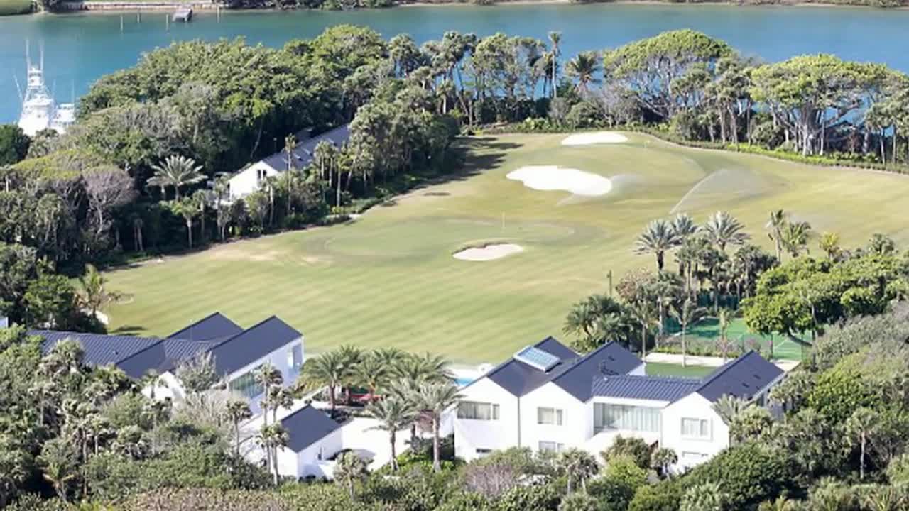 Woods' property includes a four-hole practice area with six bunkers
