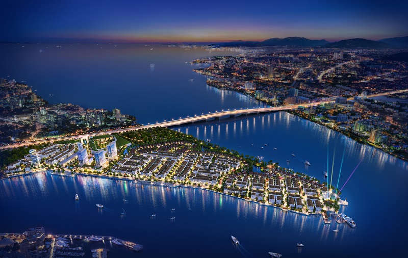 Dự &amp;aacute;n Marine City được bao bọc bởi 3 mặt tiền  gi&amp;aacute;p biển.  Ảnh: Phối cảnh dự &amp;aacute;n