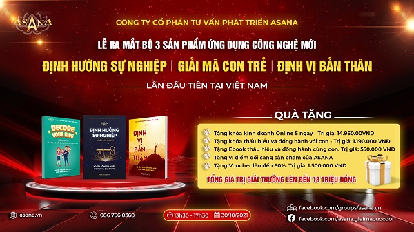 Bộ ba sản phẩm được giới thiệu v&amp;agrave; ra mắt với t&amp;ecirc;n gọi: Giải m&amp;atilde; con trẻ - Định hướng sự nghiệp - Định vị bản th&amp;acirc;n.