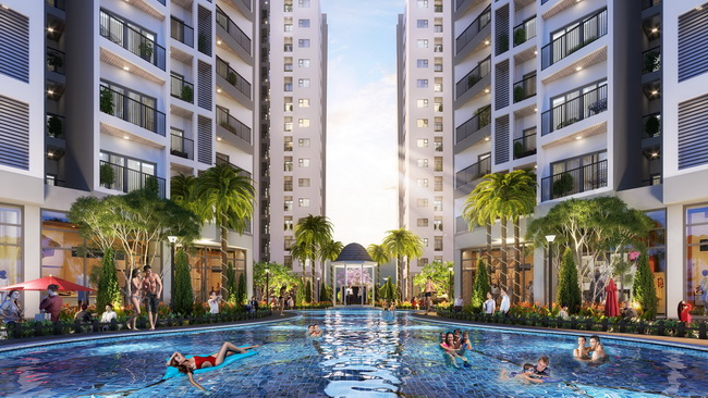 Hồ bơi trong khu&amp;ocirc;n vi&amp;ecirc;n dự &amp;aacute;n Le Grand Jardin