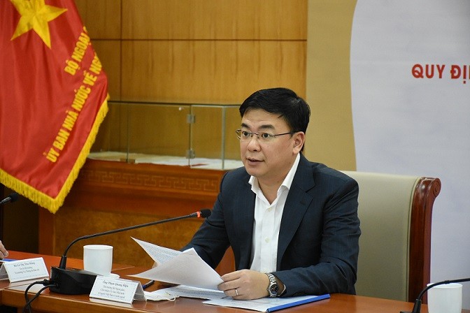 Thứ trưởng Phạm Quang Hiệu - Chủ nhiệm Ủy ban Nh&amp;agrave; nước về NVNONN chủ tr&amp;igrave; sự kiện. (Nguồn: BTC)