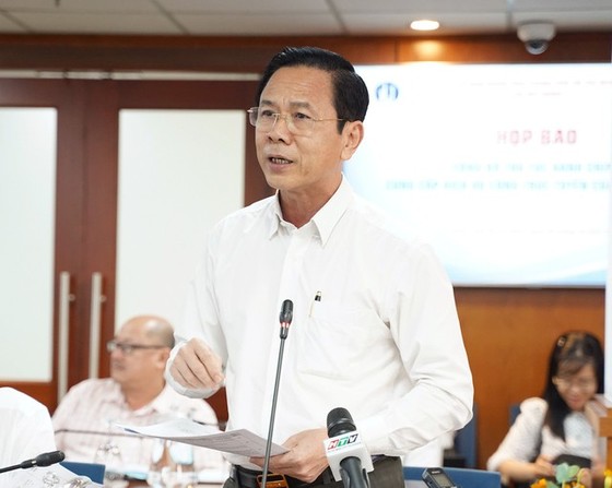 &amp;Ocirc;ng Nguyễn Thanh Hải, Gi&amp;aacute;m đốc Trung t&amp;acirc;m Quản l&amp;yacute; nh&amp;agrave; v&amp;agrave; Gi&amp;aacute;m định X&amp;acirc;y dựng - Sở X&amp;acirc;y dựng TP HCM, th&amp;ocirc;ng tin tại buổi họp b&amp;aacute;o.
