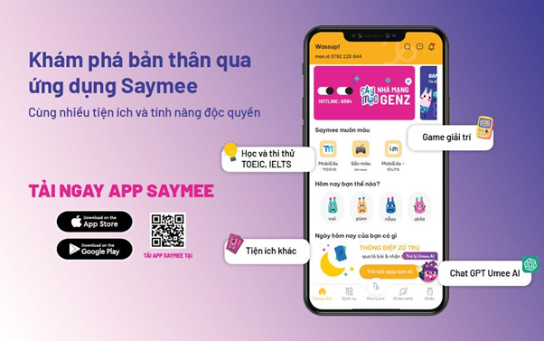 Saymee hiện đ&amp;atilde; c&amp;oacute; tr&amp;ecirc;n App Store v&amp;agrave; Google Play