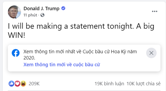 TT Trump tuy&amp;ecirc;n bố thắng lớn