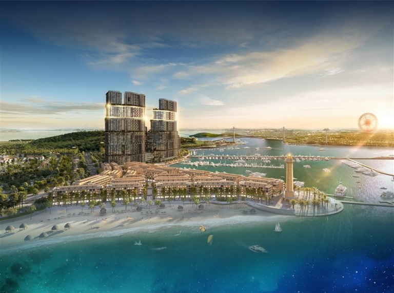 Phối cảnh minh họa tổ hợp BĐS Giải tr&amp;iacute; Sun Marina