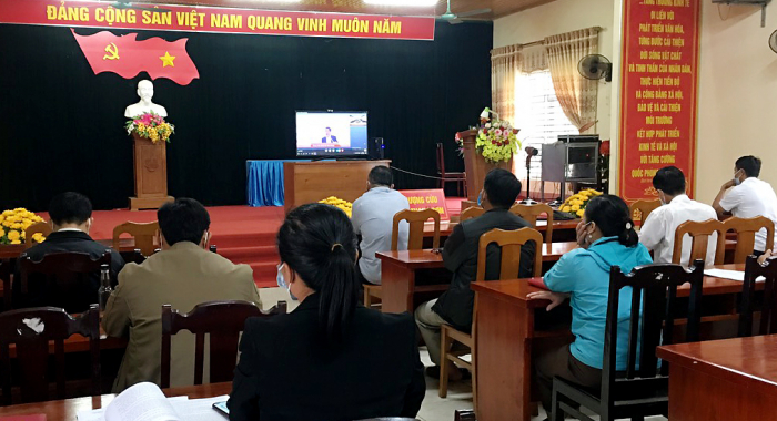 C&amp;aacute;c đại biểu tham dự lớp bồi dưỡng đại biểu HĐND cấp x&amp;atilde; tại điểm cầu x&amp;atilde; Thượng Cửu, huyện Thanh Sơn