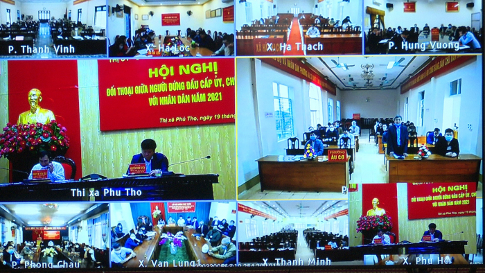 Hội  nghị được tổ chức theo h&amp;igrave;nh thức trực tuyến tới 9 điểm cầu x&amp;atilde;, phường tr&amp;ecirc;n địa b&amp;agrave;n