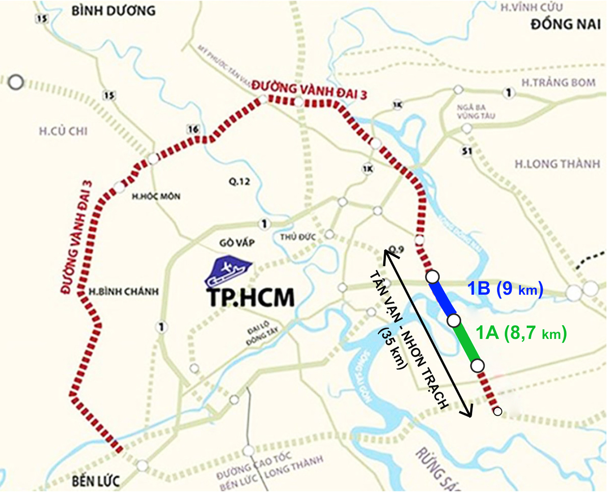 Đường v&amp;agrave;nh đai 3 đoạn T&amp;acirc;n Vạn - Nhơn Trạch d&amp;agrave;i 8,75km sẽ khởi c&amp;ocirc;ng qu&amp;yacute; 1-2022