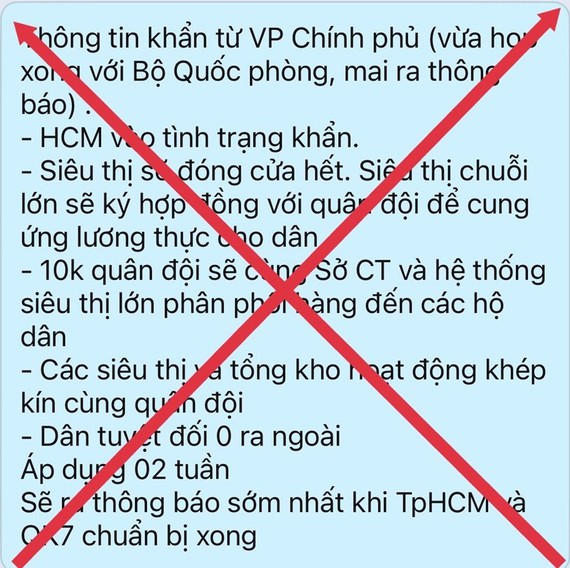 Bịa đặt th&amp;ocirc;ng tin &amp;ldquo;TPHCM v&amp;agrave;o t&amp;igrave;nh trạng khẩn&amp;rdquo;