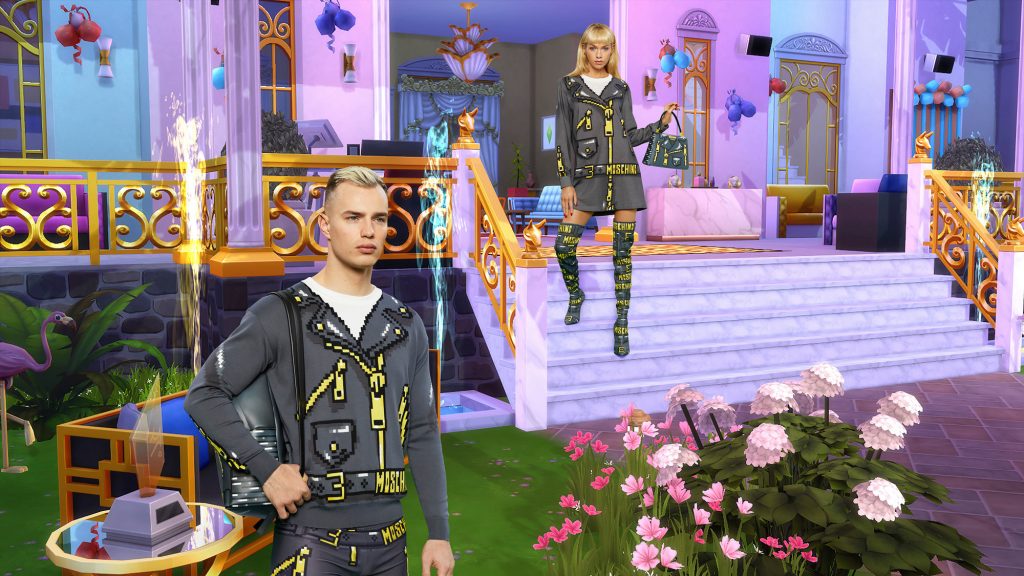 Tạo h&amp;igrave;nh của nh&amp;acirc;n vật trong game The Sims với trang phục của Moschino (Ảnh: Internet)