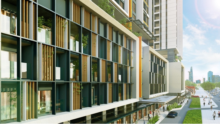 The Park Avenue c&amp;oacute; lối kiến tr&amp;uacute;c độc đ&amp;aacute;o, kết hợp tinh tế giữa sự th&amp;ocirc;ng minh v&amp;agrave; kh&amp;ocirc;ng gian xanh m&amp;aacute;t hiếm c&amp;oacute; nơi đại lộ trung t&amp;acirc;m