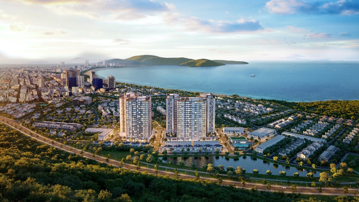 Phối cảnh tổng thể dự &amp;aacute;n căn hộ 9X Quy Nhơn. Ảnh: Hưng Thịnh Land
