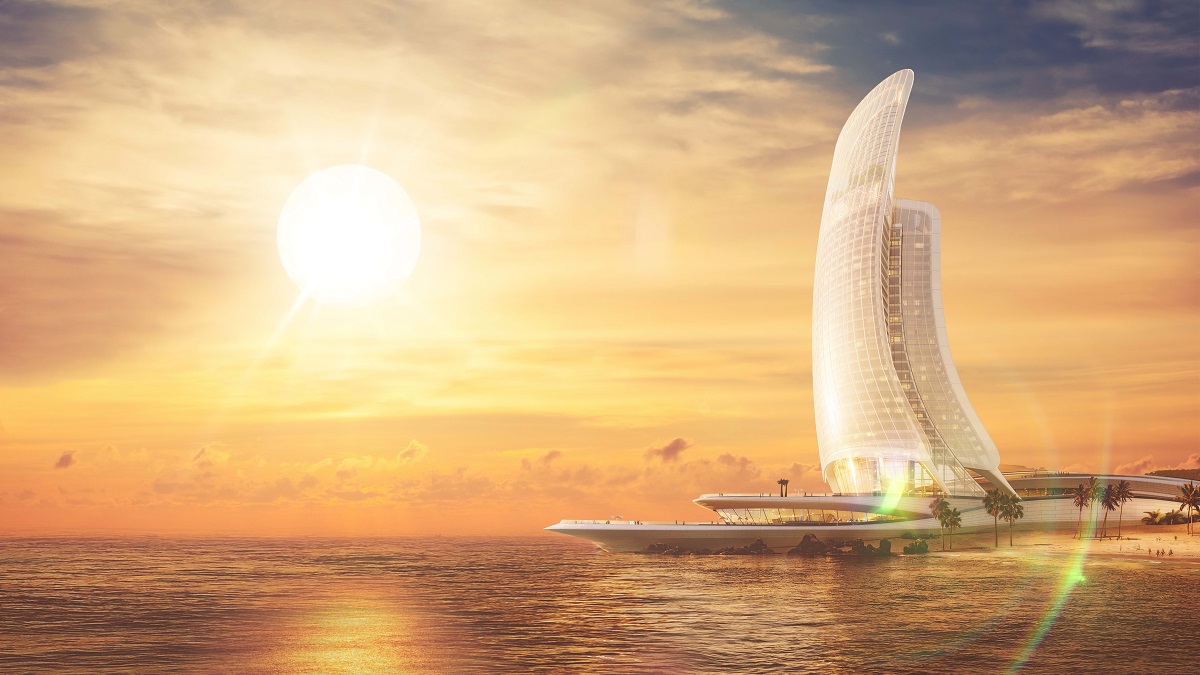 Phối cảnh minh họa T&amp;ograve;a nh&amp;agrave; C&amp;aacute;nh Buồm. Ảnh Sun Property.