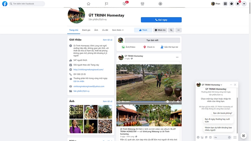 Facebook &amp;Uacute;t Trinh đ&amp;atilde; kết nối được nhiều kh&amp;aacute;ch du lịch