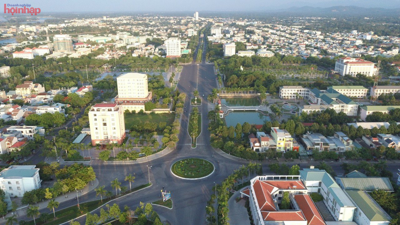 Một g&amp;oacute;c th&amp;agrave;nh phố Tam Kỳ chụp từ Flycam. (Ảnh Trọng T&amp;acirc;m)