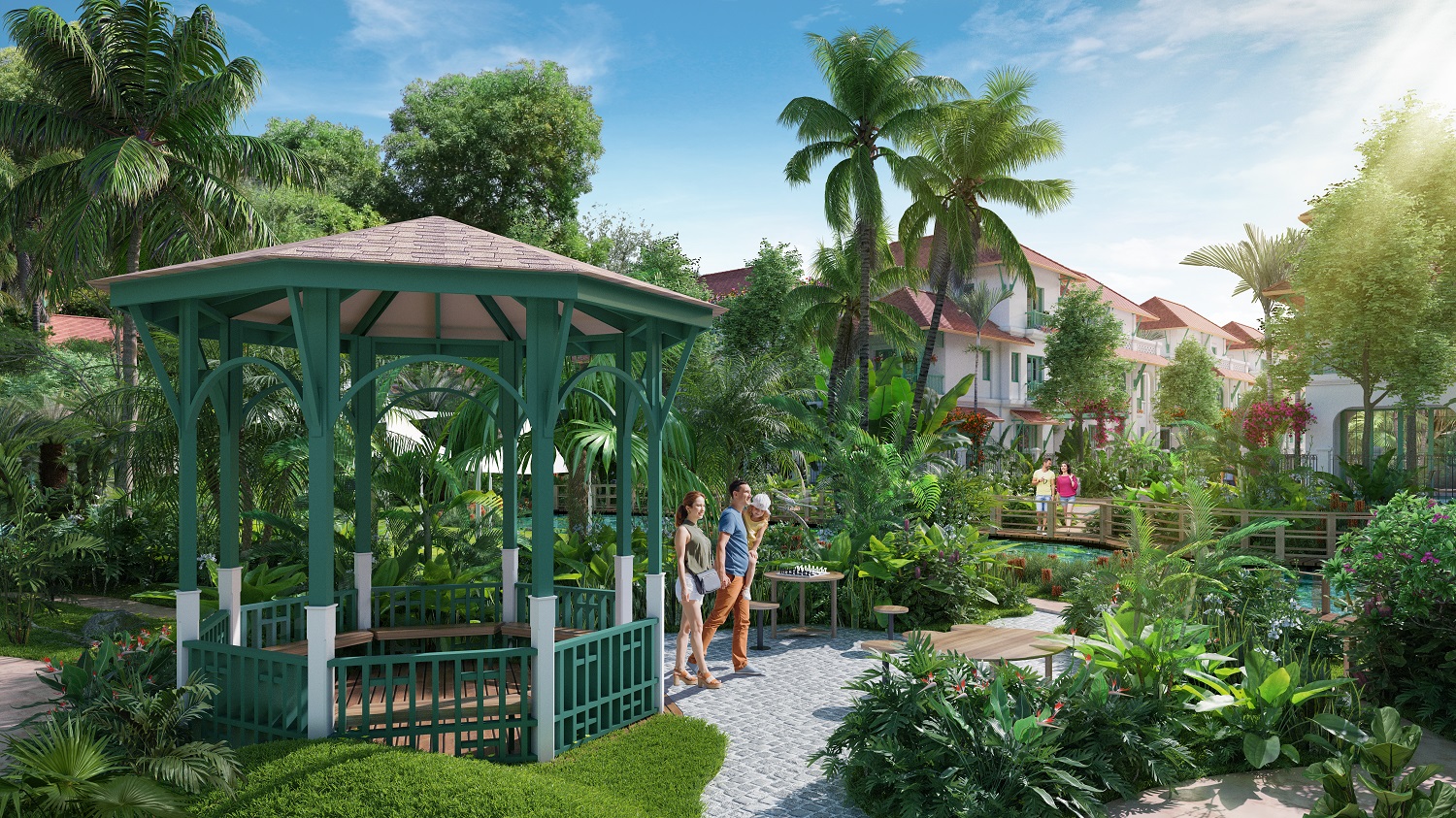 Sun Tropical Village c&amp;oacute; tới 4 c&amp;ocirc;ng vi&amp;ecirc;n nội khu đậm chất nhiệt đới (Ảnh phối cảnh minh họa)