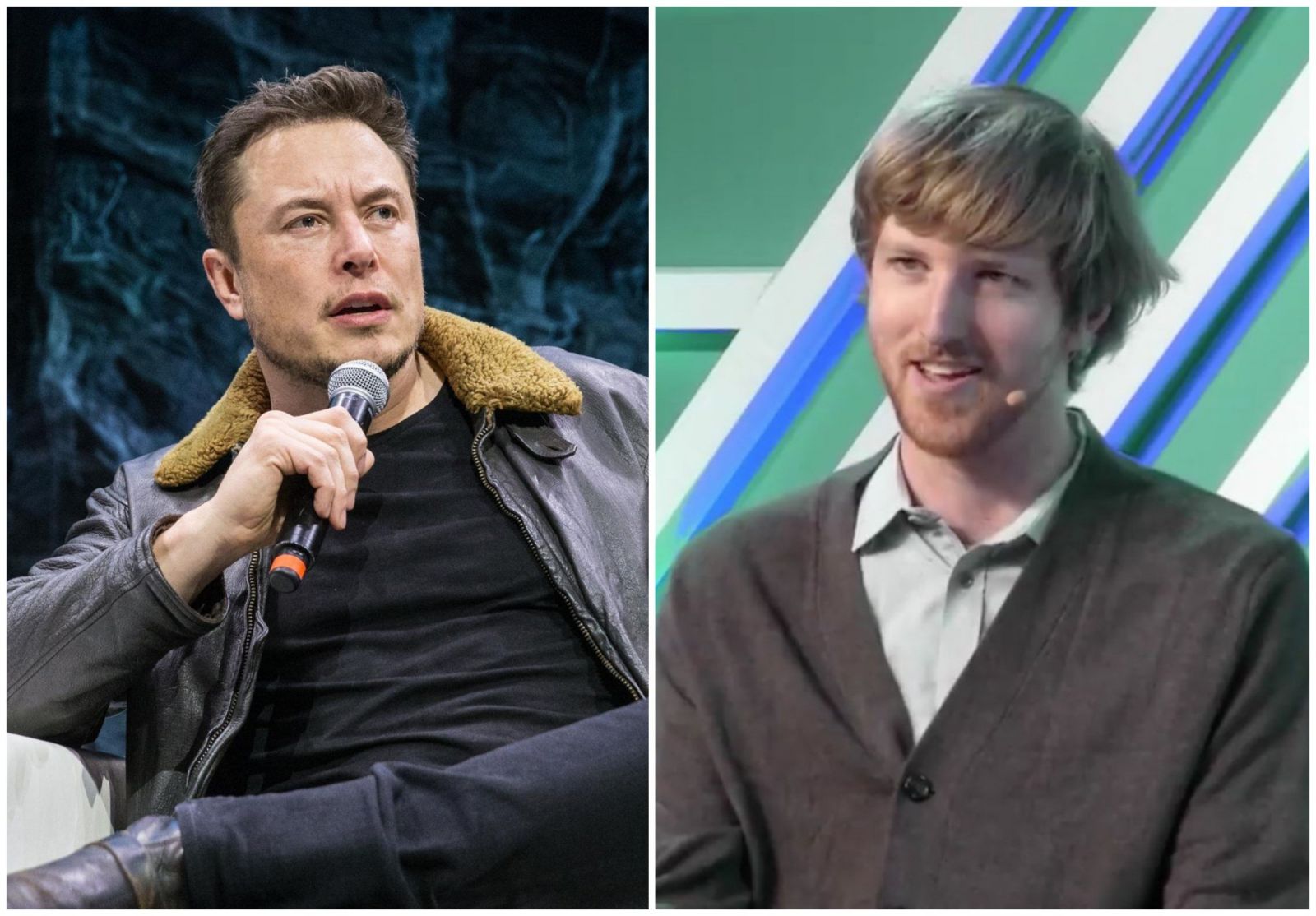 Elon Musk (tr&amp;aacute;i) v&amp;agrave; Russell (phải)