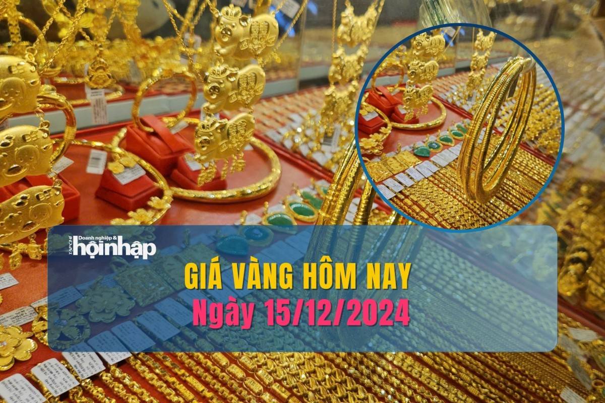 Giá vàng hôm nay 15/12: Vàng nhẫn tròn trơn, vàng miếng đồng loạt giảm