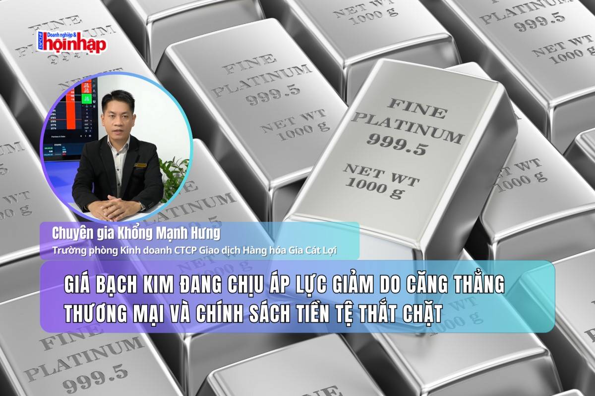 Giá bạch kim đang chịu áp lực giảm do căng thẳng thương mại và chính sách tiền tệ thắt chặt