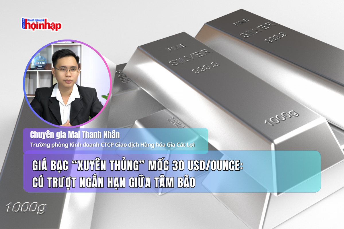 Giá bạc “xuyên thủng” mốc 30 USD/ounce: Cú trượt ngắn hạn giữa tâm bão